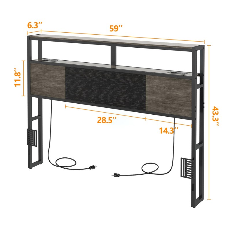 Livofloral Headboard Queen Size, Headboards with Charging Station, USB Port