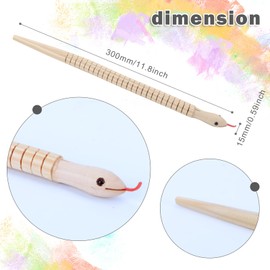 WOWOSS 10 Pcs Unfinished Wooden Wiggly Snakes Set, 12 Inch Natural Unpainted Flexible Timber Snake Animal Model Crafts for Birthday Party Supply