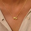 CUEZIY Heart Necklace 14K Gold Plated Heart Shaped Bubble Letter