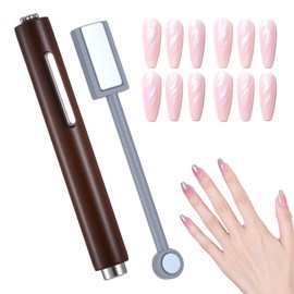 2 Pcs 3 In 1 Nail Magnet Multifunctional Cat Eye Gel Nails Polish Magnet with Octagonal Shell Protective Cover for Cat Eye Nail Art Design Home DIY Salon Studio