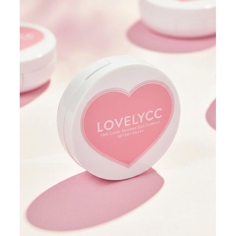 Lovely CC [SET] Pink Tone-Up Cover Essence Sun Cushion 15g