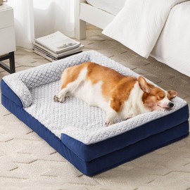 LEXTRO Orthopedic Dog Bed for Medium Dogs, Egg Crate Foam Bed for Medium Dogs, Equipped with Removable Waterproof Pillow Cover and Anti-Slip Bottom, Pet Bed