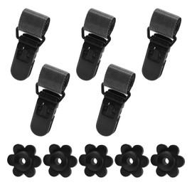 10pcs Garden Flag Clips & Stoppers, Plastic Windproof Stand Pole Clips with Stopper Lawn Yard Flags Pole Holder Accessories for Indoor/Outdoor Use