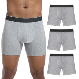 IRISMORII Mens Incontinence Underwear Washable Adult Leak Proof Briefs with 60 ml Absorbency Bladder Control Trunk 3 Pack (3 Gray, 2XL)