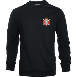 GMYG ONE Ruffy Piece Whitebeard Portgas·D·Ace Logo Luffy Japanese Anime Graphic Premium Cotton Men's/Women's Sweatshirts/Jumper（Black,XL