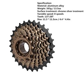8 Speed Bicycle Freewheel Cassette, 8-Speed Coaster Bicycle Coaster Gear Wheel Cassettes Sprocket Accessories 8 Speed Freewheel Cassette