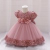 Puffy Multi-Layer Tulle Flower Girl Dress 2t 3t Short Sleeve