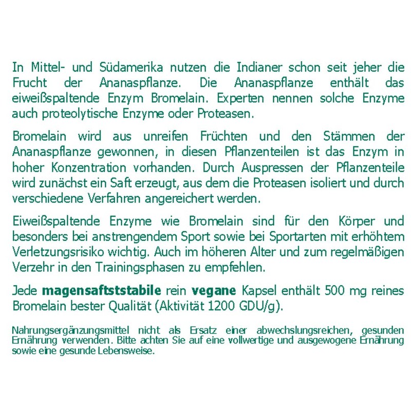 Bromelain 500 mg vegane magensaftstabile Kapseln 100 Stk. Kapseln