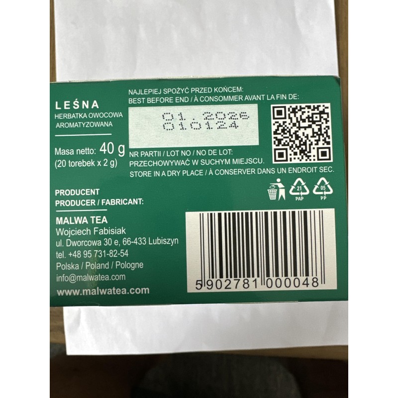 Malwa Herbata Owocowa - Lesna (Forest Fruit Tea), Poland, Pack