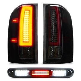 Tail Light 3rd Third Brake Cargo Lamp for Chevy Silverado 1500 07-13, 2500 HD & 3500 HD 07-14, for GMC Sierra 3500 HD 08-14 High Mount Stop Light Rear LED Taillight Assembly Chrome Housing Smoke Lens