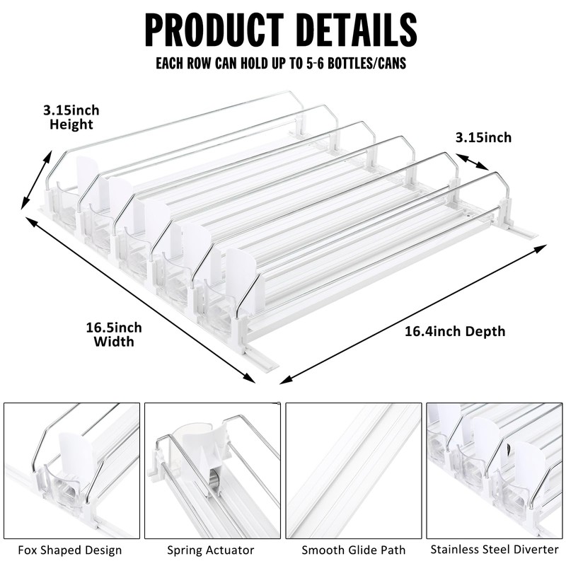 ONCHSH Drink Organizer for Fridge,Soda Can Drink Organizer for Refrigerator,Beer