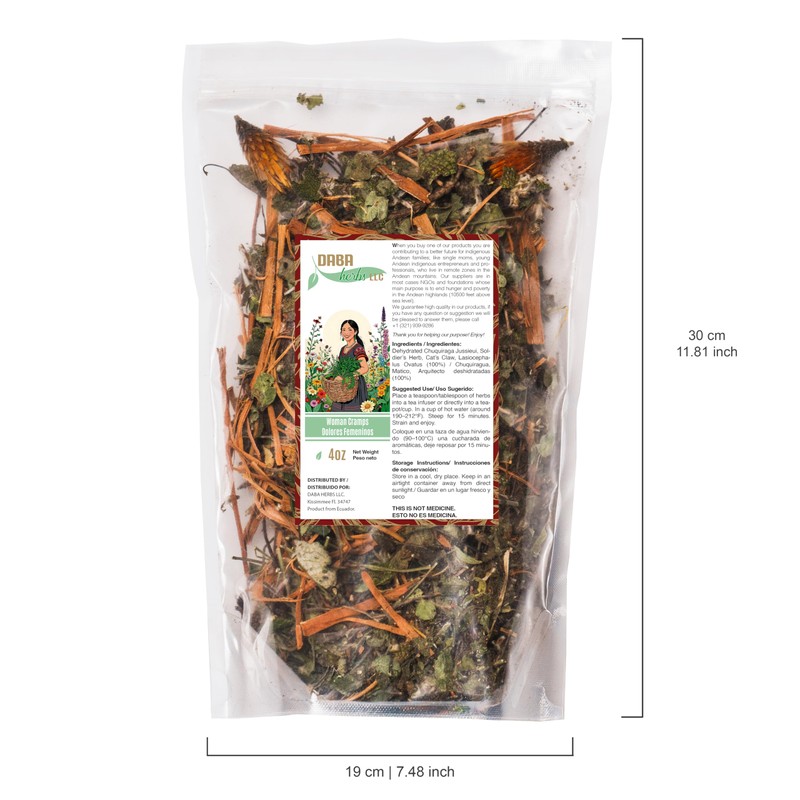 Cramps Tea (Te para dolores menstruales) herbal infusion, 4 oz