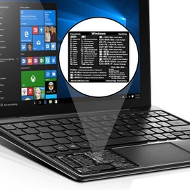 Synerlogic Windows PC Reference Keyboard Shortcut Sticker | Vinyl, Laminated Windows Shortcut Sticker for PC Laptop or Desktop | Shortcuts Cheat Sheet (Black/Large)