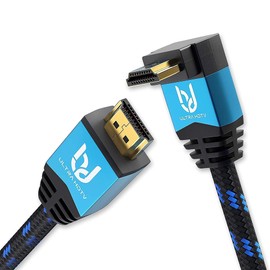 Ultra HDTV 4K HDMI Angled Cable - Short 1 m High Speed HDMI 2.0b Cable with 1x 270 Degree Angle - 4K @ 60Hz - Resolution up to 4096 x 2160 - Kink Protection