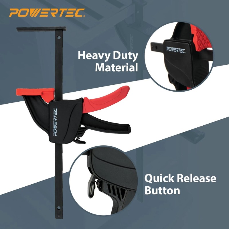 POWERTEC 8-3/4 in. Tracksaw Track Guide Rail Clamp for Circular