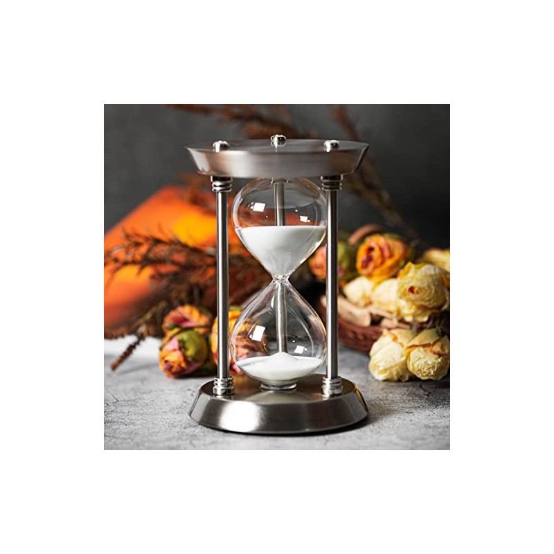 60 Minute Hourglass Sand Timer with Metal Frame, Big Size