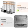 3 Pack Fruit Basket for Kitchen with Wood Lid -