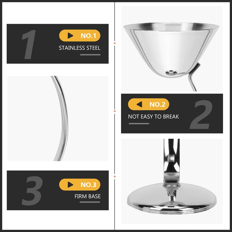 Ciieeo 1pc Elegant Stainless Steel Cocktail Goblet Wine Cup for