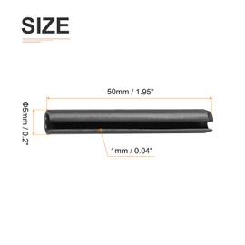 DTGN 5mmx50mm(DxL) Slotted Spring Pin - 30Pack - Good for Home Machine Fastener - 65Mn Spring Dowel Tension Roll Pin - Black