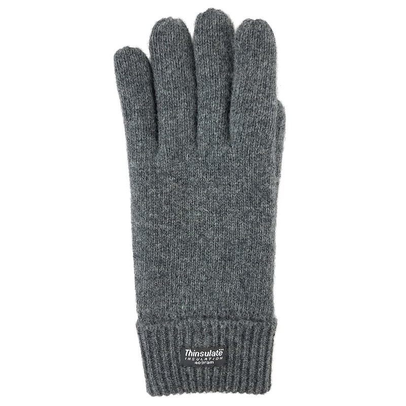 BRUCERIVER Men Pure Wool Knitted Gloves with Thinsulate Lining Size
