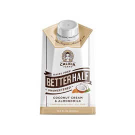 Califia Farms - Unsweetened Better Half Coffee Creamer, 16.9 Oz (Pack of 6) | Half and Half | Coconut Cream and Almond Milk | Non Dairy | Plant Based | Keto| Sugar Free | Zero Carb | Shelf Stable