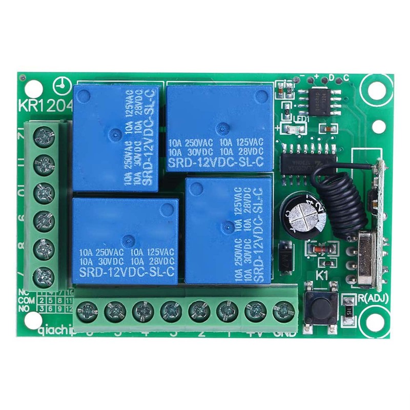 Raguso DC12V 4-CH 433MHZ Garage Door Control Module Unit Wireless