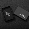 Scddboy Hip Hop Cross Necklace for Men Women,Black Textured Design