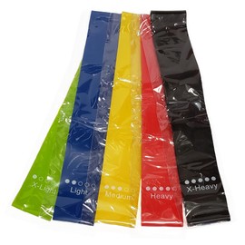 Resistance Band Set - Natural Latex - Set of 5 Bands - Increasing The Effectiveness of Exercises