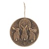 Something Different Stunning Bronze Three Hares Gazing Moon Wall Plaque - 20cm x 20cm (1 Pc.) - Designed by Lisa Parker - Enchanting Terracotta Decor Perfect for Indoor & Outdoor Use