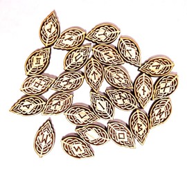 Ash Wood Leaf Viking Rune Set Elder Futhark, pagan gift set, wooden runes made in the usa