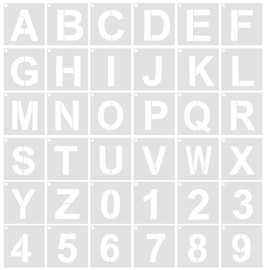 3 Inch Large Alphabet Stencils Letter Stencils, Reusable Letter and Number Stencils Plastic Alphabet Art Craft Stencils for Painting on Wood Wall Fabric Rock Sign DIY Art Projects (36pcs)