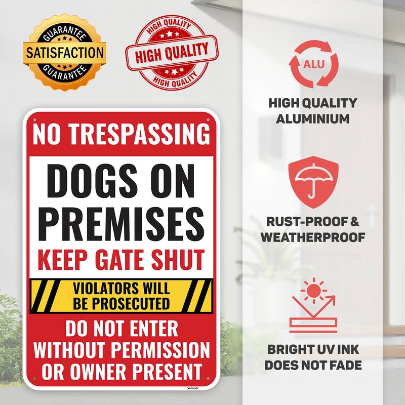 No Trespassing Dogs On Premises Keep Gate Shut