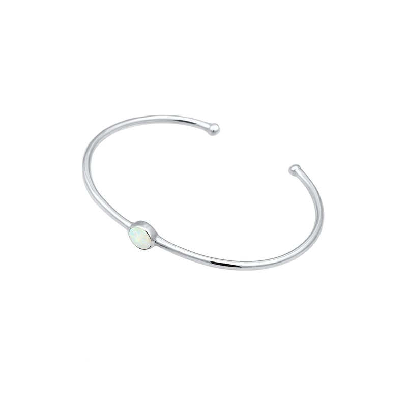 Elli Bracelet Bangle Synthetic Opal Trend 925 Silver, Sterling Silver,