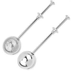 2 Pcs Flour Sifter, 304 Stainless Steel Tea Strainer Ball Dual-Use Baking Tool, Used for Flour and Sugar Screening, Filtering Powdered Sugar, Spices, Loose Tea,Petal