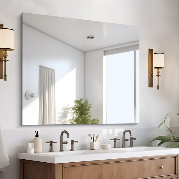 CILIBER Frameless Mirror, 36x40 inch Bathroom Mirrors for Over Sink,