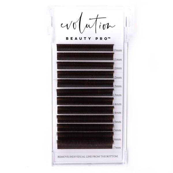Colored Lash Extensions Easy Fanning Mixed Tray 10-17mm (Natural Brown)