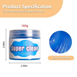 FALVFUN Car Cleaning Gel, Reusable Vehicle Air Vent Crevice Detailing Putty, Automotive Interior Detail Slime Cleaner Removal Tool Kit Accessories, Universal for SUV, Sedan, Truck (Blue)