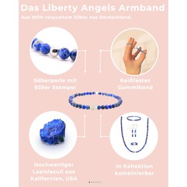 Liberty Angels - Natural stone bracelet made of 925 silver and opal - pearl bracelet for men and women - healing stone bracelet, Sterling Silver, Ethiopian Opal