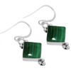 Jeweloporium 925 Sterling Silver Earring for Women Green Real Malachite
