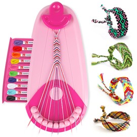 Friendship Bracelet Making Kit, Arts and Crafts for Children Ages 8-12, DIY Bracelet Kit Making with 20 Threads, Gifts for Girls Aged 6-12 Years Old Travel Activity Set