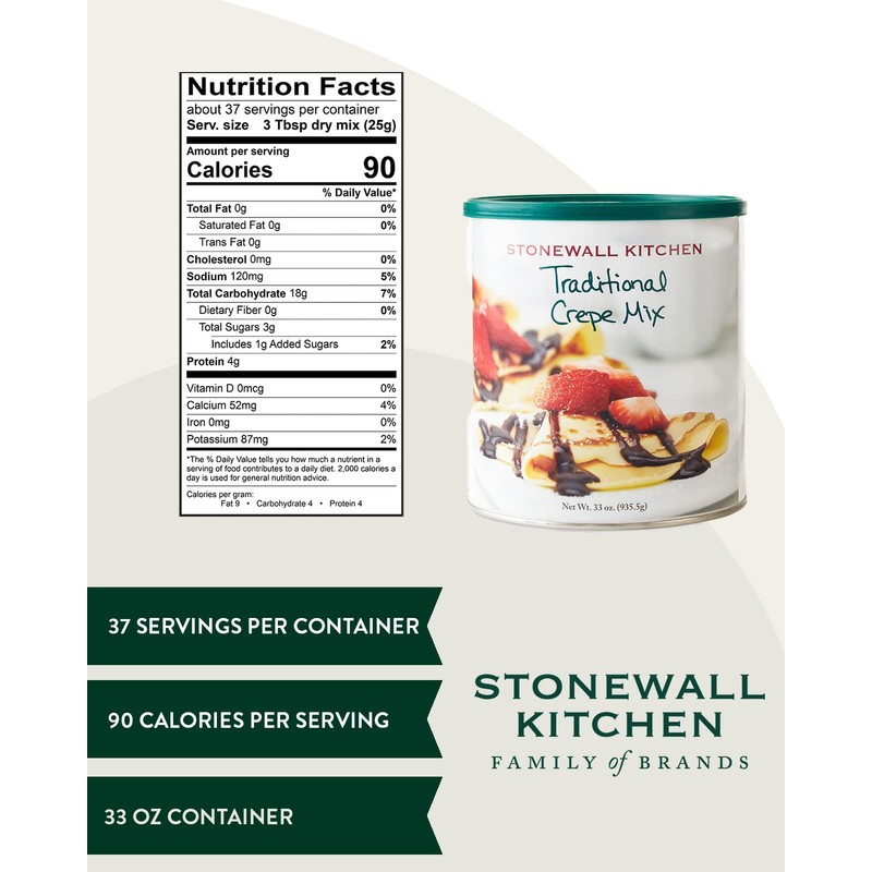 Stonewall Kitchen Traditional Crepe Mix, 16 Ounce - 2 pack