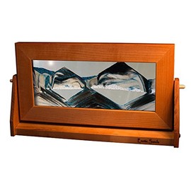 Exotic Sands The Original Moving Sand Art Picture Md24 Medium Cherry Frame (Arctic Glacier) Sandscape Unique Art.