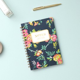 Blue Sky Day Designer for Notebook Journal, 160 Ruled Pages, Twin-Wire Binding, Hardcover, 5.75'' x 8.5'', Peyton Navy