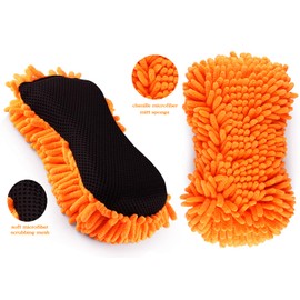 SCRUBIT Microfiber Car Wash Sponge - Non-Scratch Wash Mitt Microfibers for Cleaner Cars, Great for Everyday Cleaning - Automobile Cleaning Sponges Essential Part of Any Washing Kit - 2 Pack