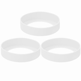 ONLYKXY 3pcs 7.5cm Silicon Protective Cup Mat Sleeve Heat-Resistant Bottle Holder Rubber Coaster Tumblers Protector Base Pad Non-Slip Bottom Cover Ring Accessories for Thermos Cup (White)
