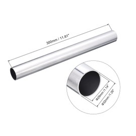 TOP-VIGOR 2Pcs 6063 Aluminum Round Tube, 32mm OD 29mm ID 300mm Length Seamless Aluminum Straight Tubing Metal Pipe for Industry DIY Projects
