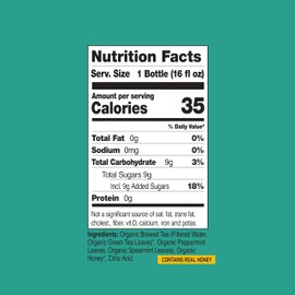 Just Ice Tea Just Ice Tea Organic Iced Tea, 16 Fl Oz Glass Bottles (Morrocan Mint Green Tea, Pack of 12)