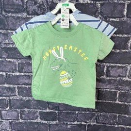 Carter's Carters Just One You 18 Month 2-pk Green T-Rex easter top & striped top