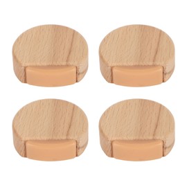 4Pcs Wooden Door Stopper Set Prevent Slip Collision Resistant Easy Installation Punch Free Round Wooden Door Stop Holder Type B
