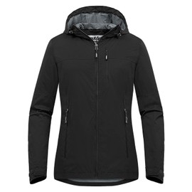 Outdoor Ventures Packable Rain Jacket Women Lightweight Waterproof Raincoat with Hood Cycling Bike Jacket Windbreaker